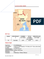 Briefer San Isidro, Davao Del Norte: Rank Muncipalit Y Number of Votes Total Number of Voters Percentage of Votes