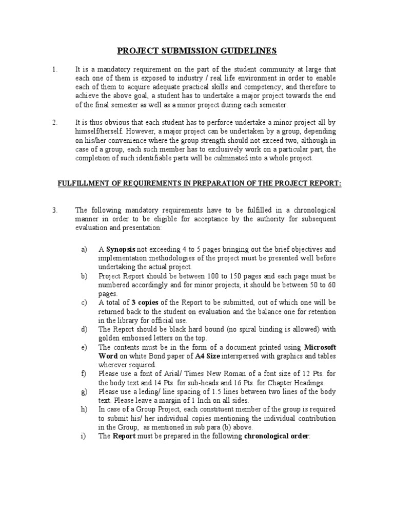 Project Submission Guidelines for MBA | PDF | Thesis | Evaluation