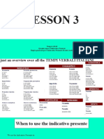 Lesson 3: Tempi Verbali Quando Usare L'indicativo Presente Regola Generale Per L'indicativo Presente Di Tutti I Verbi