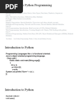 Introduction To Python Programming: Text Book: Core Python Programming, Wesley J. Chun, Second Edition, Pearson