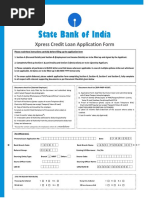 State Bank of India: Xpress Credit Loan Application Form