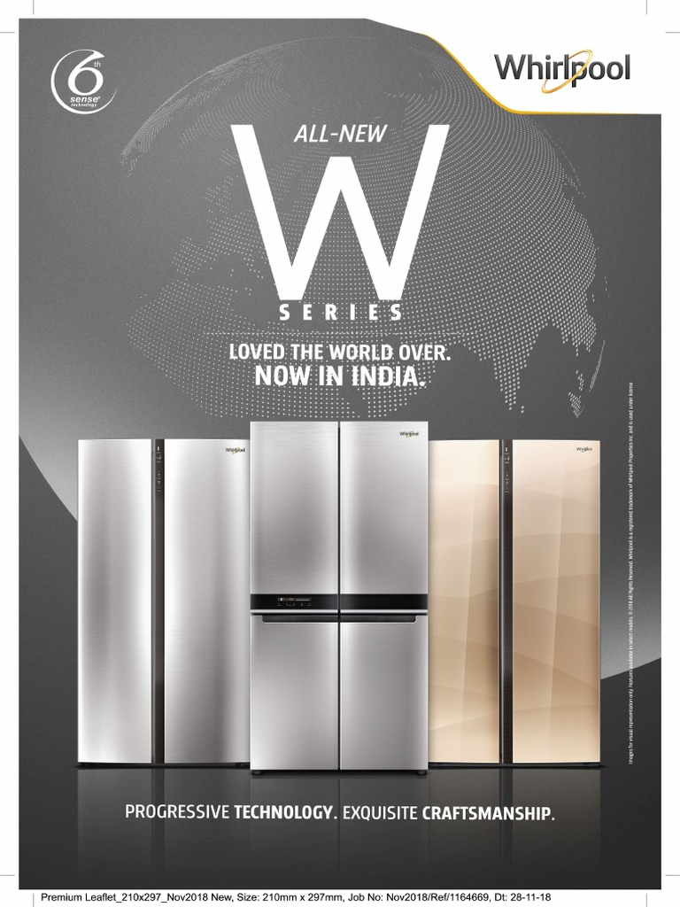 Whirlpool W Series 4 Door 460 L Crystal Gold Refrigerator PDF