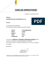 Certificado de Operatividad - 00110038