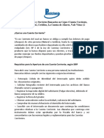 PDF Productos y Servicios Bancarios en Cajas (Cuenta Corriente, La Tarjeta de Crédito, Créditos, La Cuenta de Ahorro, Vale Vista) (2 Clases)