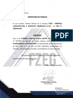 Certificado trabajo ingeniero planificación