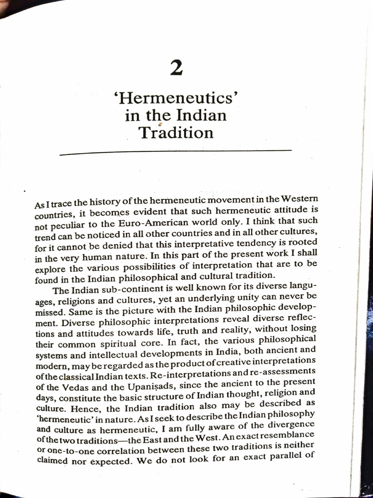 Hermeneutics in Indian Philosophy | PDF | Vedas | Hermeneutics