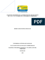 Análisis Desempeño Subregiones Departamento Cauca Contribución Desarrollo Territorial