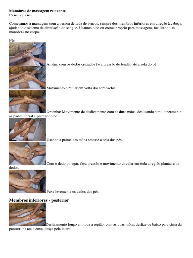 Manobras de Massagem Relaxante | PDF | Massagem | Mão
