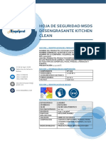 Hoja de Seguridad MSDS Desengrasante Kitchen Clean