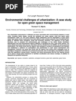 Environmental Challenges of Urbanization - A Case Study For Open Green Space Management