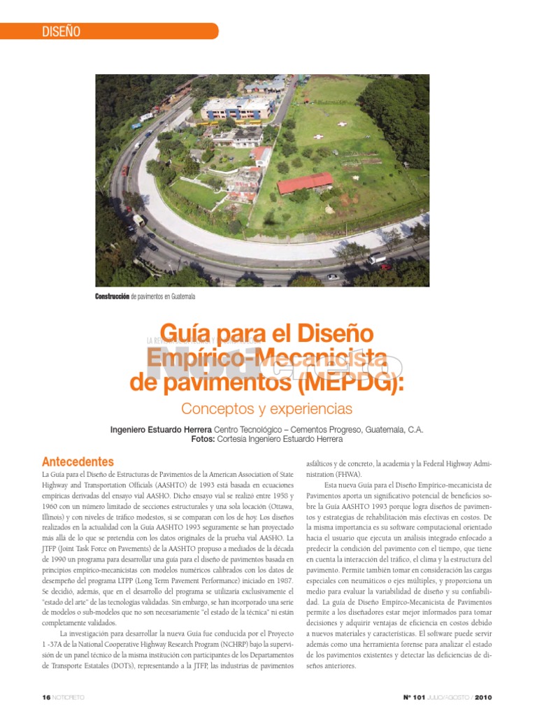 Guía MEPDG para Diseño de Pavimentos | PDF | Hormigón | Software