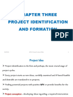 Chapter Three Project Identification and Formation: 08/25/21 1 ASTU/ Project/ Lecture Slides