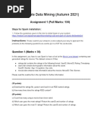 Scalable Data Mining (Autumn 2021) : Assignment 1 (Full Marks: 100)