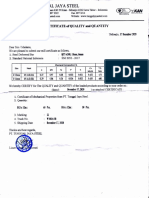PT Tunggal Jaya Steel Quality Certificate