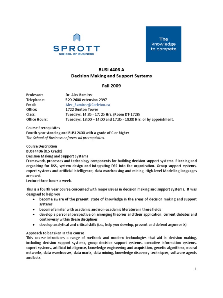 Sample Course Outline | PDF | Decision Support System | Plagiarism