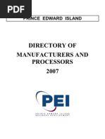 Directory of Manufacturers and Processors 2007: Prince Edward Island