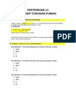 PERTEMUAN 11&12. KONSEP TURUNAN TURUNAN