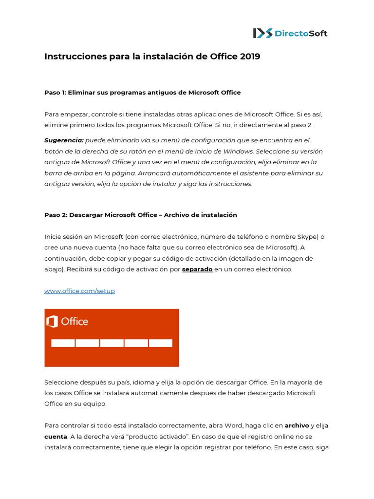 Instalar Office 2019 | PDF | Microsoft Office | Microsoft