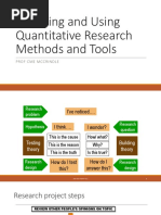 Choosing and Using Quantitative Research Methods and Tools