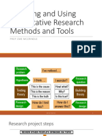Choosing and Using Quantitative Research Methods and Tools