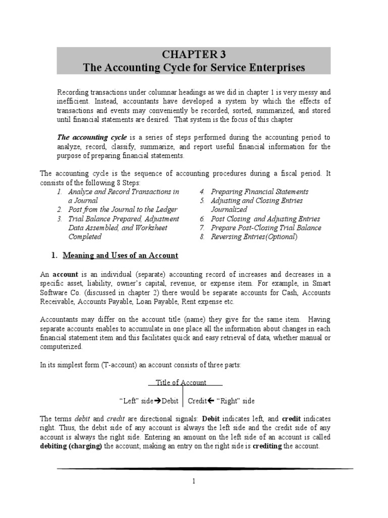 Co Chapter 2 Accounting Cycle Revised | PDF | Debits And Credits 