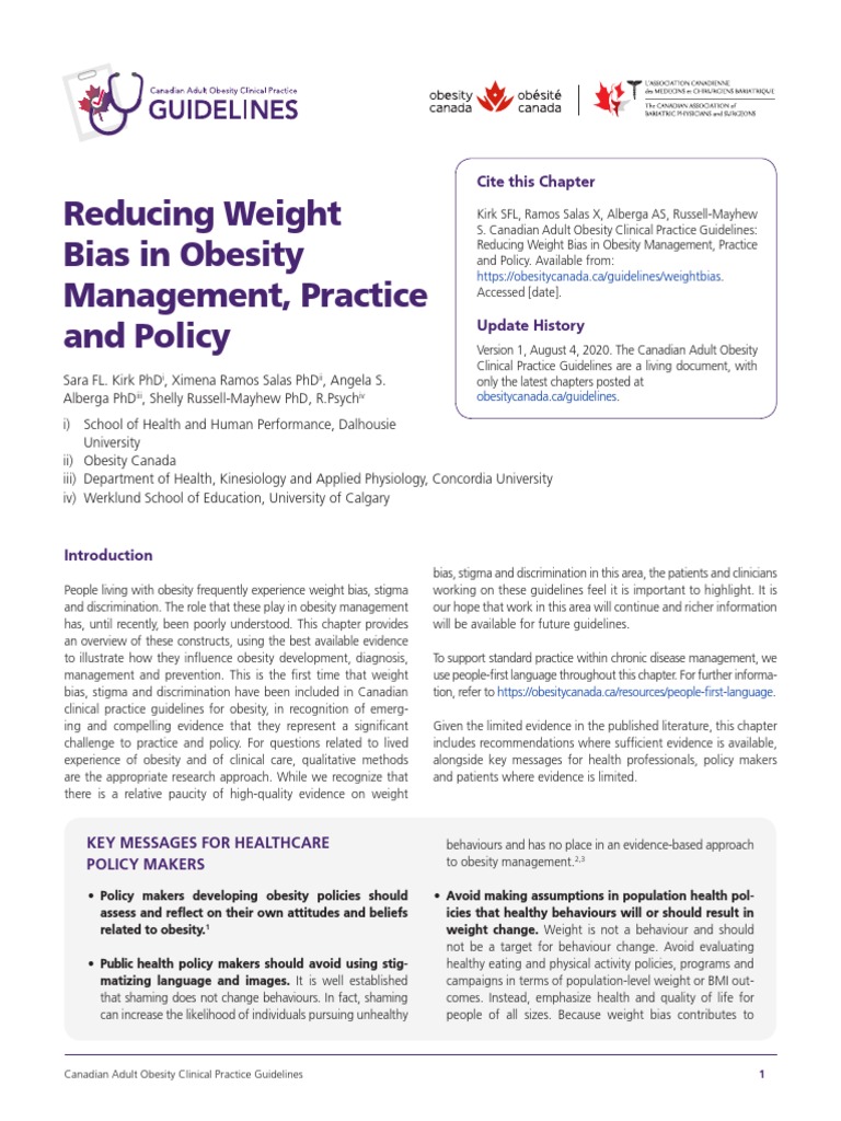 Reducing Weight Bias in Obesity Care | PDF | Obesity | Social Stigma