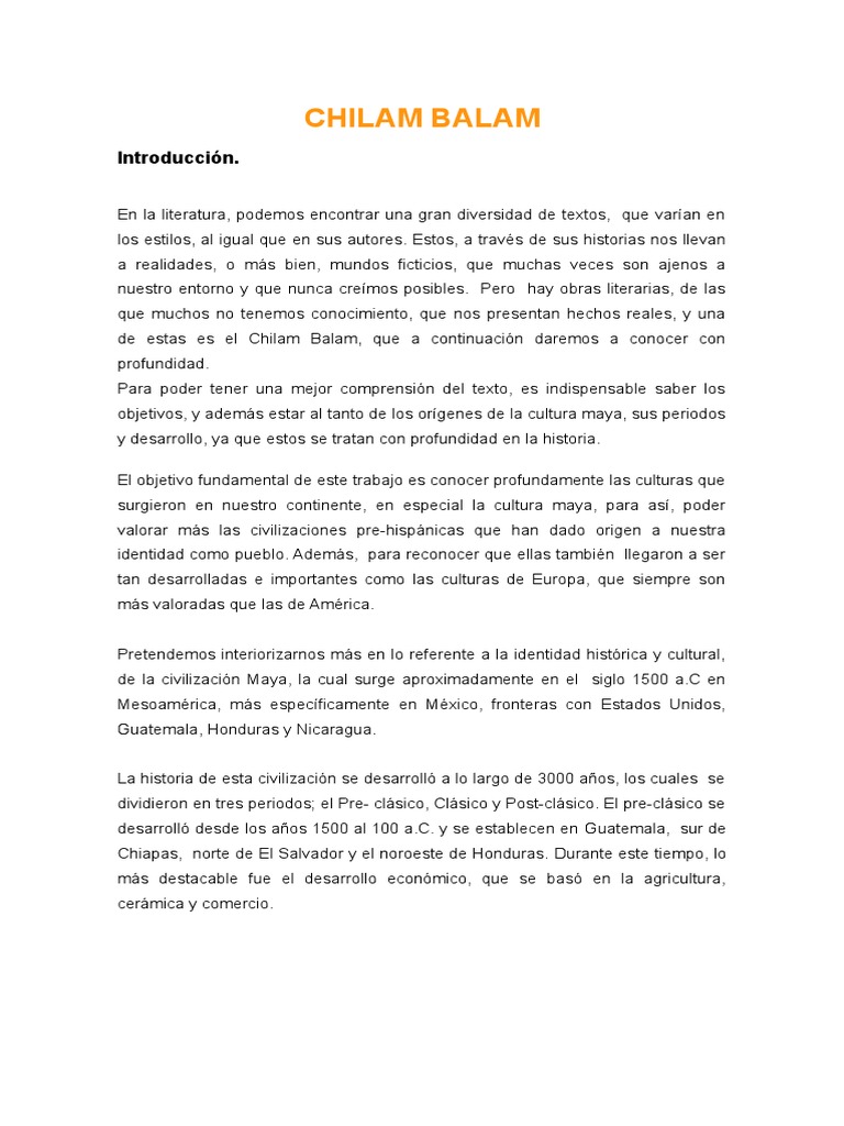 Chilam Balam | PDF | Civilización maya | Cultura (general)