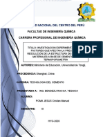 Universidad Nacional Del Centro Del Perú: Facultad de Ingeniería Química Carrera Profesional de Ingeniería Química