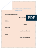 Informe de Aplicaciones de Los Métodos de Separación