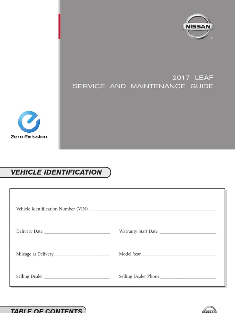 Nissan Leaf Maintenance Guide | PDF | Steering | Brake