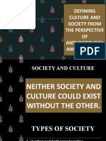 Defining Culture and Society in The Perspective of Sociology and Anthropology