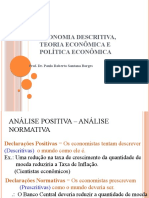 AULA 3 - Economia Descritiva, Teoria Econômica e Política Econômica