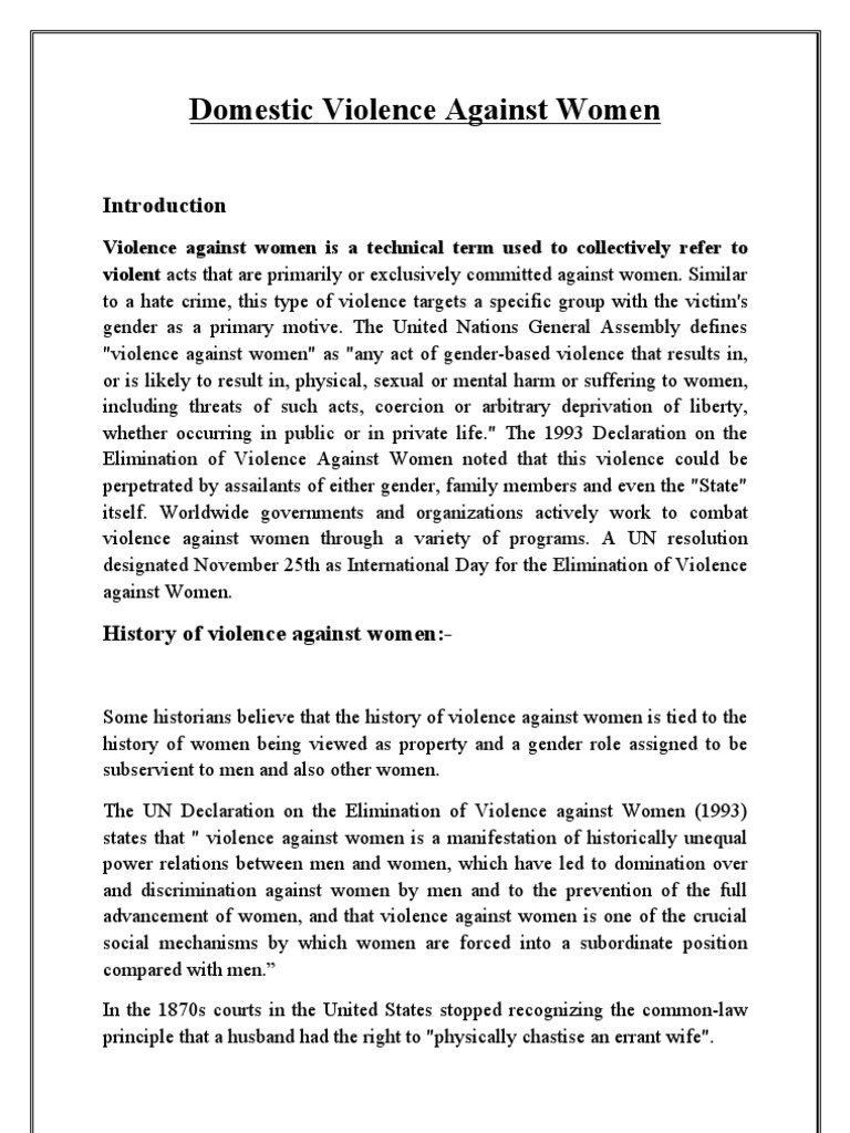 Understanding Domestic Violence Against Women | PDF | Domestic Violence ...