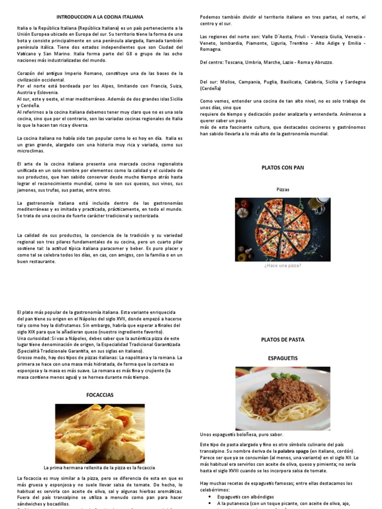 Historia Platos Italianos | PDF | Cocina italiana | Lasaña