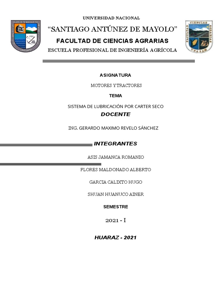 Sistema de Lubricación por Cárter Seco | PDF | Lubricante | Ingeniería ...