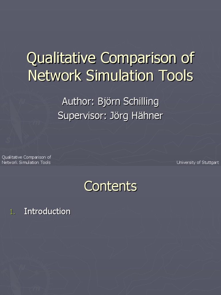 Qualitative Comparison of Network Simulation Tools PDF Simulation