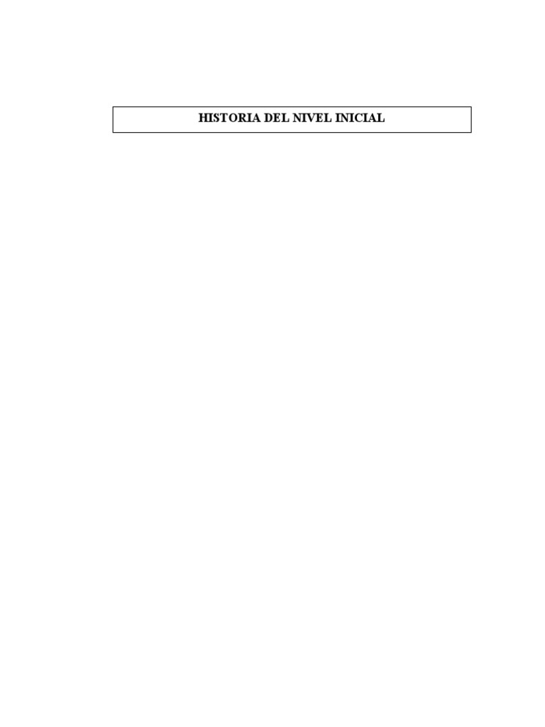 Historia Del Jardin de Infantes | PDF | Educación de la primera infancia