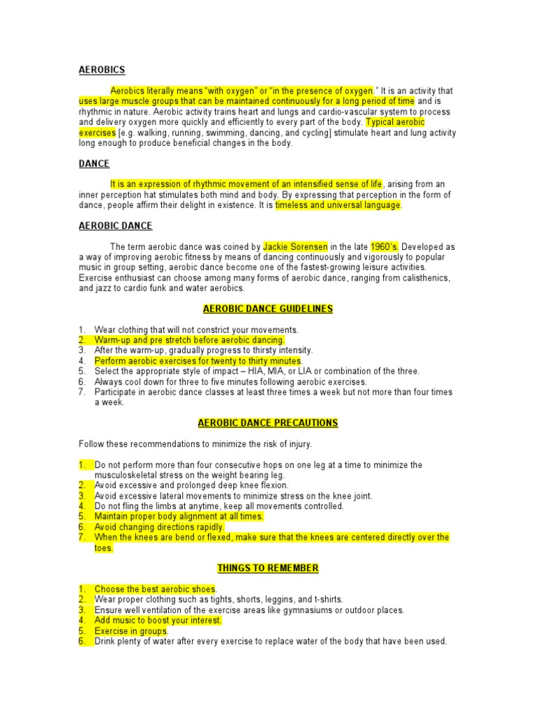 Aerobics P.E | PDF | Aerobic Exercise | Heart