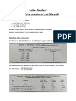 Indian Standard Methods For Sampling of Coal (Manual)