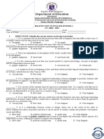 Department of Education: Summative Test in English 10 Week 1 S.Y. 2020 - 2021