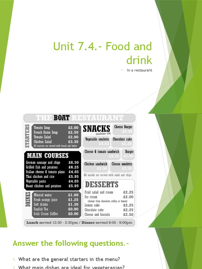 Restaurant Order and Menu Guide | PDF | Cooking, Food & Wine