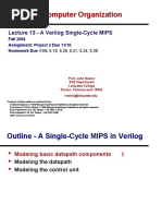 ECE 313 - Computer Organization: Lecture 13 - A Verilog Single-Cycle MIPS