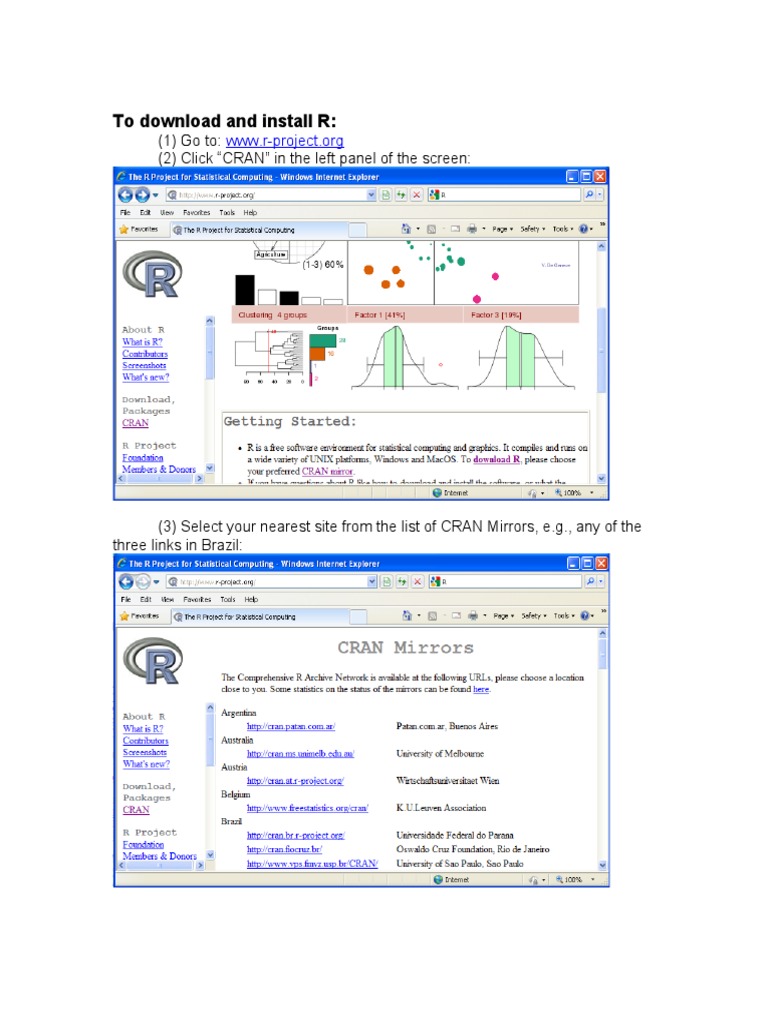 Download and Install R Language Guide | PDF | Command Line Interface ...