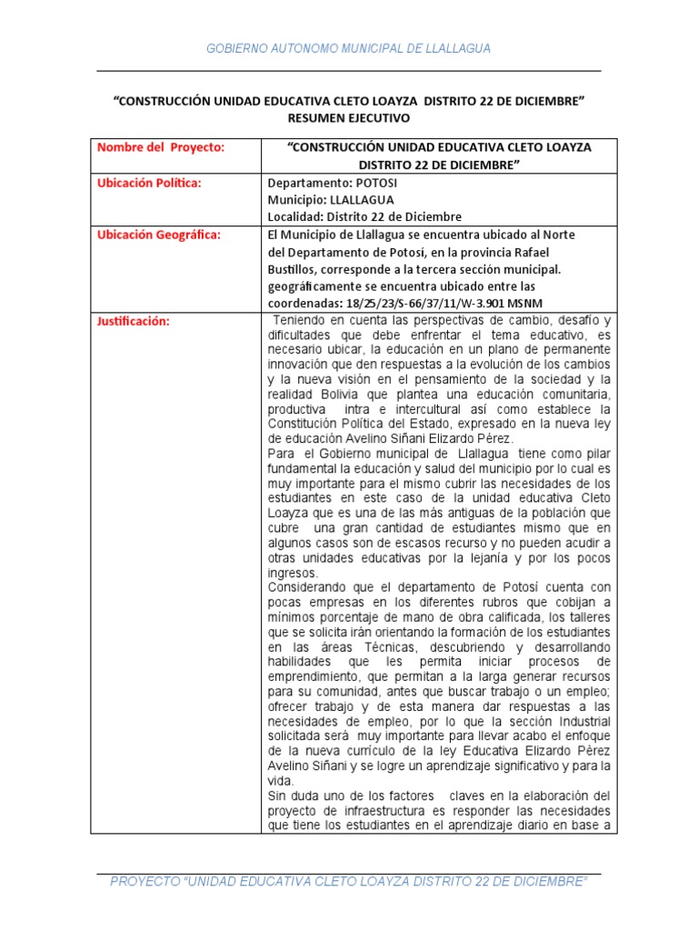 R Ejecutivo Cleto Loayza PDF Aprendizaje Plan de estudios