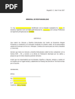 Ejemplo de Carta Responsiva en Obra Civil