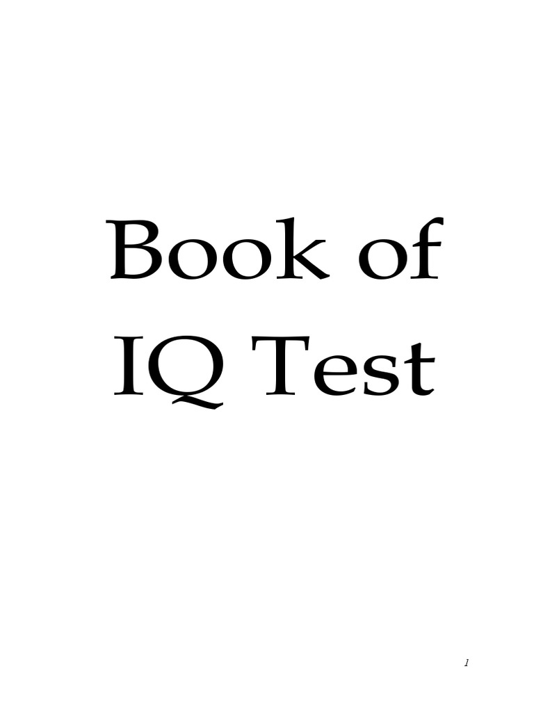 Comprehensive IQ Test Book | PDF | Intelligence Quotient | Intelligence