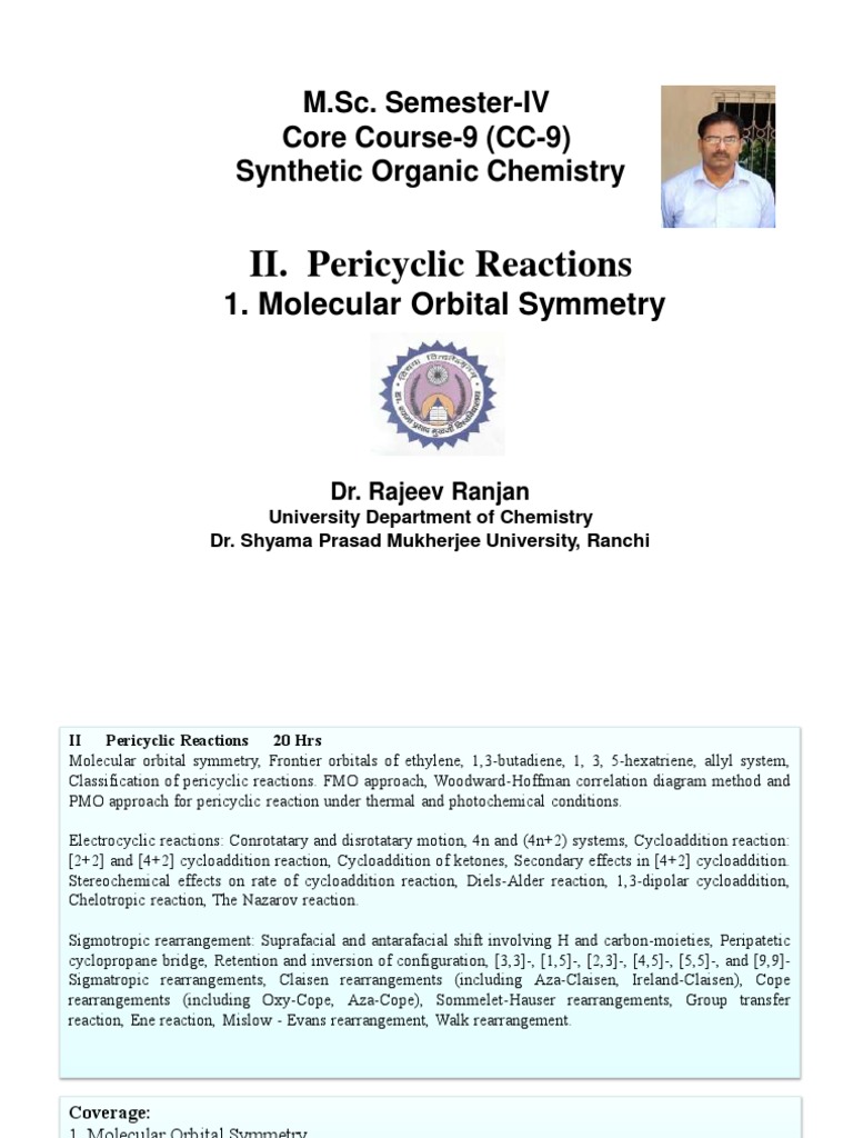 Pericyclic Reactions Lecture 1 Pdf Physical Chemistry Change