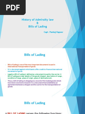 Bills of Lading