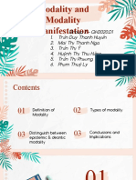 Modality and Modality Manifestation