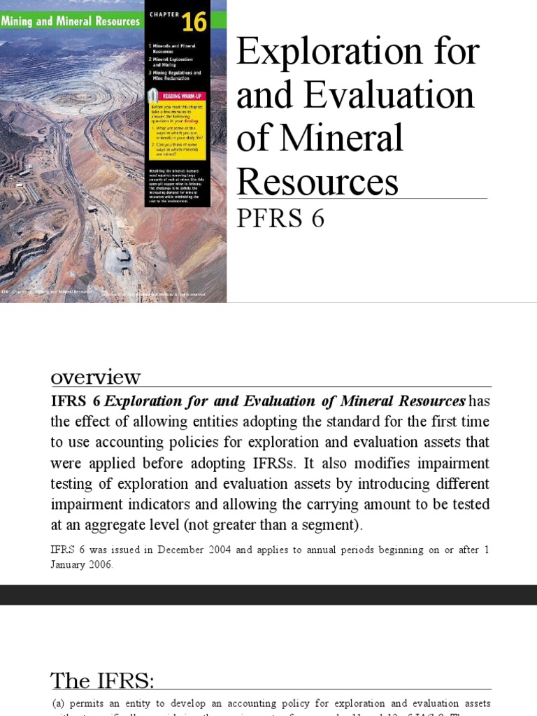 PFRS 6 Exploration For and Evaluation of Mineral Resources Download